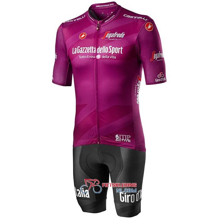 Giro d'Italia Fietsshirt Met Korte Mouwen 2020 en Korte Koersbroek Fuchsia